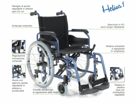 carrozzina pieghevole in alluminio autospinta