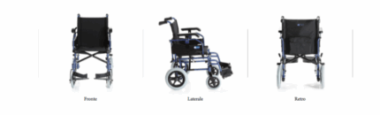 carrozzina pieghevole in alluminio di transito