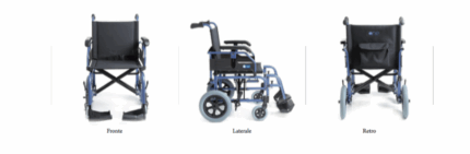 carrozzina pieghevole in alluminio di transito