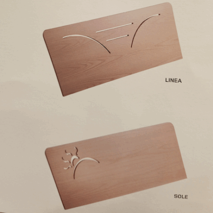 testiera legno liscia linea sole materassireti