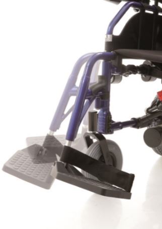 Pedana ribaltabile e regolabile in altezza, per carrozzina elettrica modello ESCAPE DX.