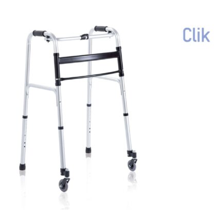 Deambulatore pieghevole 2 ruote 2 puntali CLICK