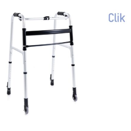 Deambulatore pieghevole 2 ruote 2 puntali CLICK