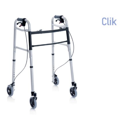 Deambulatore pieghevole 4 ruote - con freno manuale CLICK