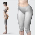 Pantalone posturale per la corretta postura del cingolo lombo-sacrale Combinazione di tessuto elastico di base in Sensitive® Fabric a fasce di spinta del cingolo sacrale rinforzate in materiale anelastico Chiusura a strappo a livello addominale I