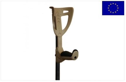 Stampelle regolabili in altezza con appoggio brachiale in polipropilene ed impugnatura ergonomica. impugnatura in poliuretano morbido, ripiegabile; appoggio brachiale regolabile in altezza; 14 livelli di regolazione in altezza; la particolare confor