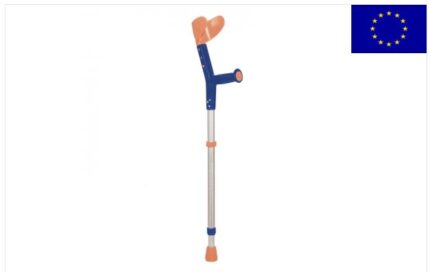 Stampelle per bambini, in alluminio con regolazioni per l’altezza e l’appoggio brachiale. Impugnature ergonomiche in polipropilene. Dotate in configurazione base: Impugnature ergonomiche regolabili in altezza. Appoggio brachiale avvolgente regolabile