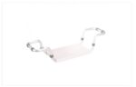 Sedile per vasca regolabile con struttura in alluminio anodizzato con profilo ribassato: seduta ergonomica in polietilene con fori per il deflusso dell’acqua; appoggi per bordo vasca in gomma antiscivolo.