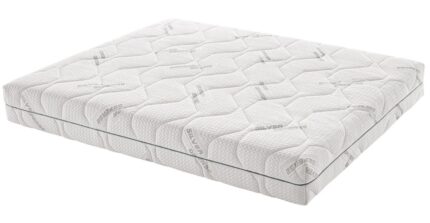 Materasso in Memory (altezza totale 21cm) a portanza MEDIA, con struttura interna a 2 strati: Memory a 5 zone di portanza differenziata, altezza 4/5 cm densità 45 kg/m³ Schiuma ecologica altezza 14 cm densità 25 kg/m³ Tessuto esterno: Stretch in