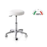 Sgabello girevole con base in alluminio – Pistone a gas Made in Italy