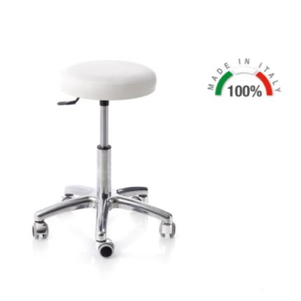 Sgabello girevole con base in alluminio – Pistone a gas Made in Italy
