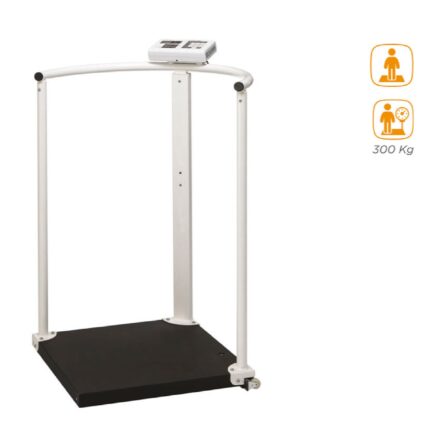 Bilancia professionale a piattaforma con corrimano