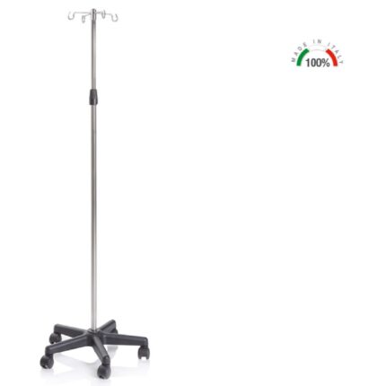 Asta porta flebo - Asta e gangi in acciaio inox