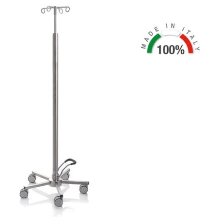 Asta per flebo in acciaio inox - Elevazione a pistone