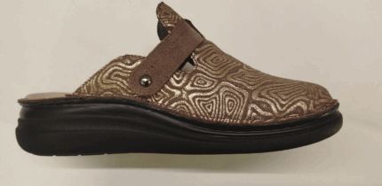 Ciabatta invernale mod. CORA VELCRO Platino Donna-157842